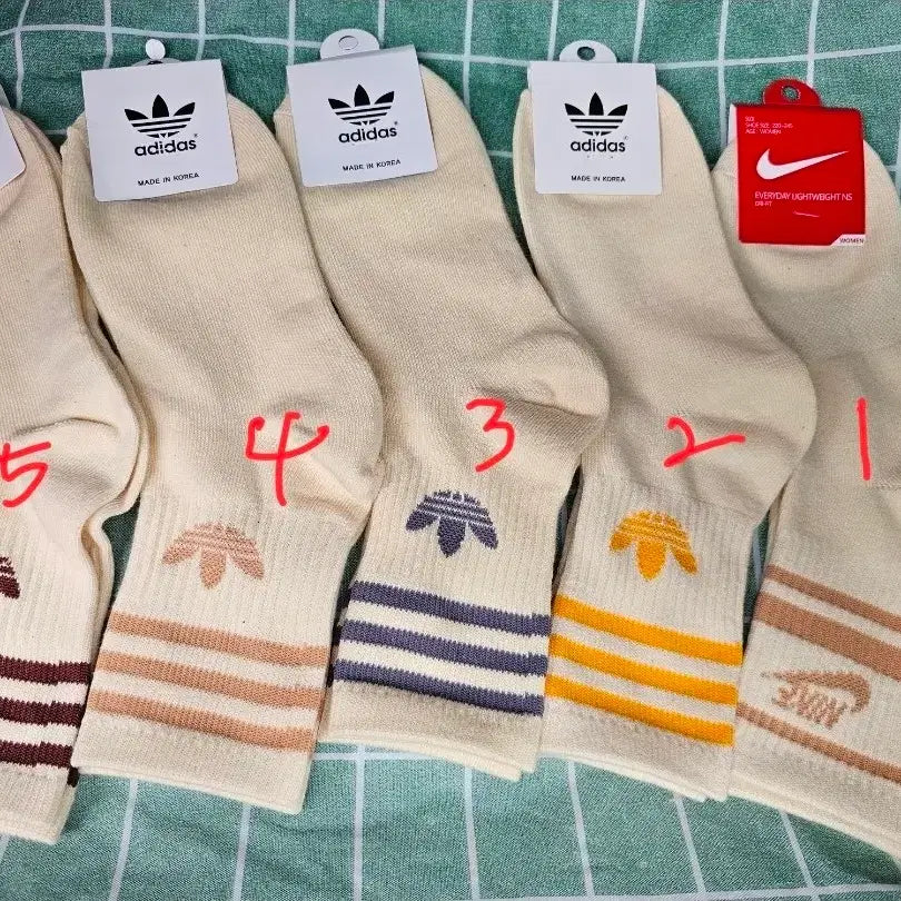 [BUNJANG] Nike Adidas Ivory Socks (10 Pairs) / 나이키 아디다스 아이보리 남,여 양말 10켤레