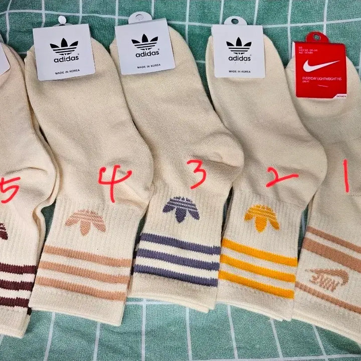 [BUNJANG] Nike Adidas Ivory Socks (10 Pairs) / 나이키 아디다스 아이보리 남,여 양말 10켤레
