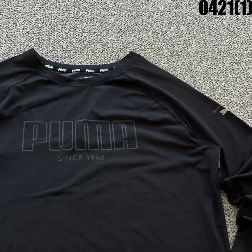 [BUNJANG] Puma Long Sleeve T-Shirt (Black) - Size 100 / 푸마 블랙 긴팔 티셔츠 100