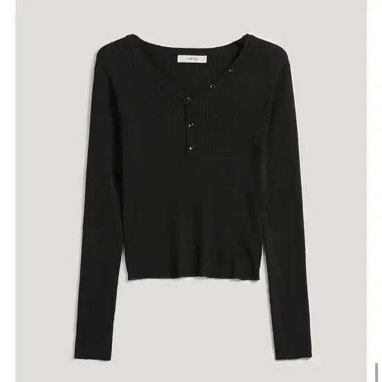 [BUNJANG] Twist Gomez Button Knit (Black) / 트위 고메즈 버튼 니트 (black)