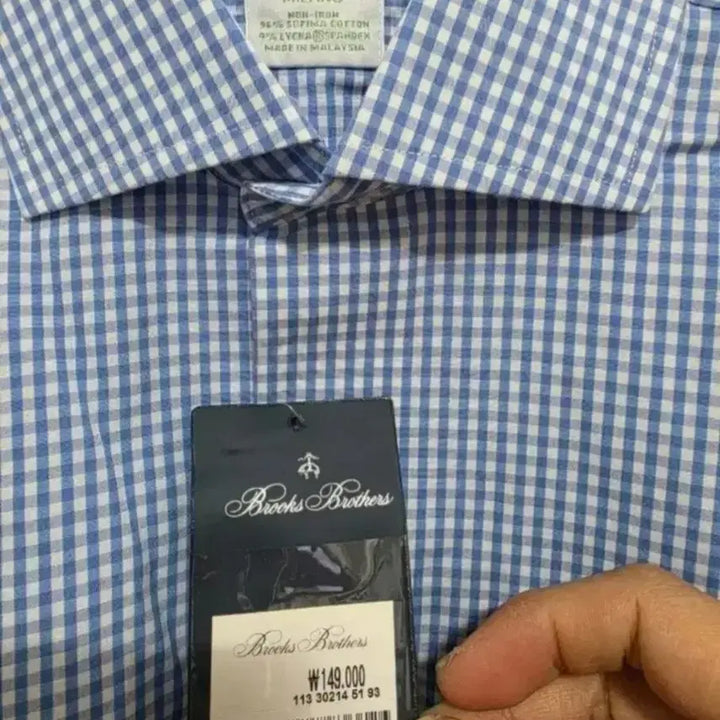 [BUNJANG] Brooks Brothers Stretch Blue Gingham Check Shirt / [새제품] 브룩스브라더스 스트레치 블루 깅엄 체크 셔츠