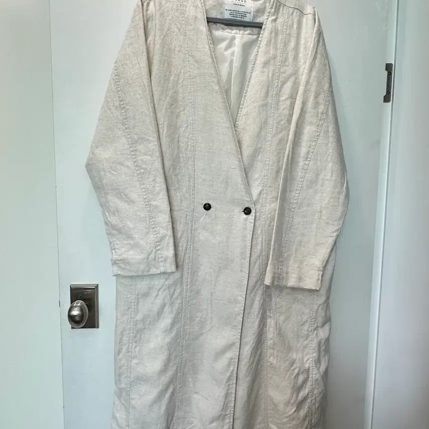 [BUNJANG] Linen Ivory Long Jacket / 린넨 아이보리 롱자켓