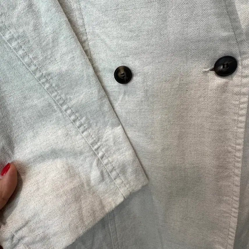 [BUNJANG] Linen Ivory Long Jacket / 린넨 아이보리 롱자켓