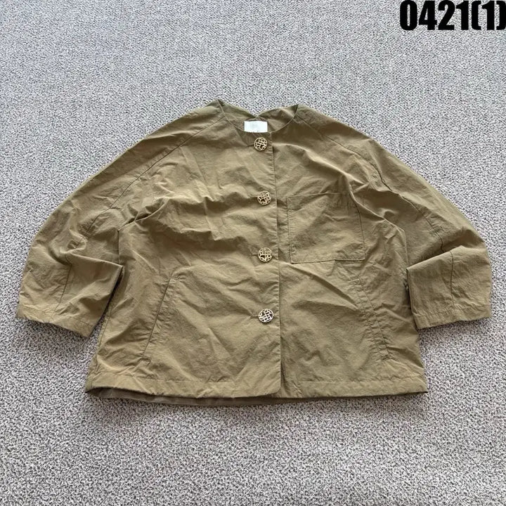 [BUNJANG] Olivia Lauren Brown Round Neck Short Jacket (Size 90) / 올리비아로렌 브라운 라운드넥 숏 자켓 90