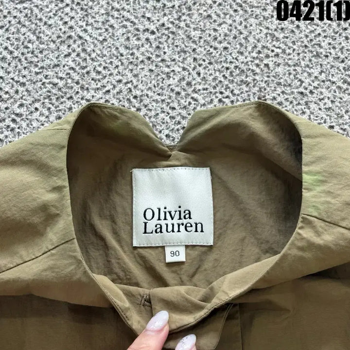 [BUNJANG] Olivia Lauren Brown Round Neck Short Jacket (Size 90) / 올리비아로렌 브라운 라운드넥 숏 자켓 90