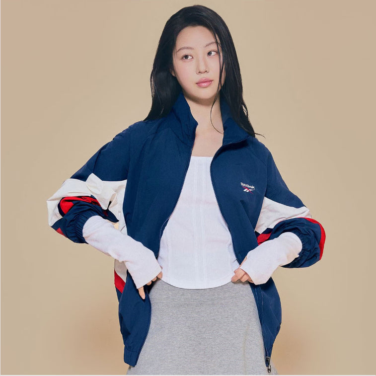 [BUNJANG] Reebok Color Block Mesh Hybrid Windbreaker Jacket / 리복 컬러블록 메쉬 하이브리드 바람막이