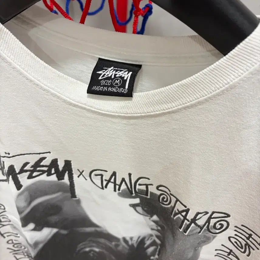 [BUNJANG] Stussy Gangsta Short Sleeve T-shirt White M / 스투시 갱스타 반팔 티셔츠 화이트M