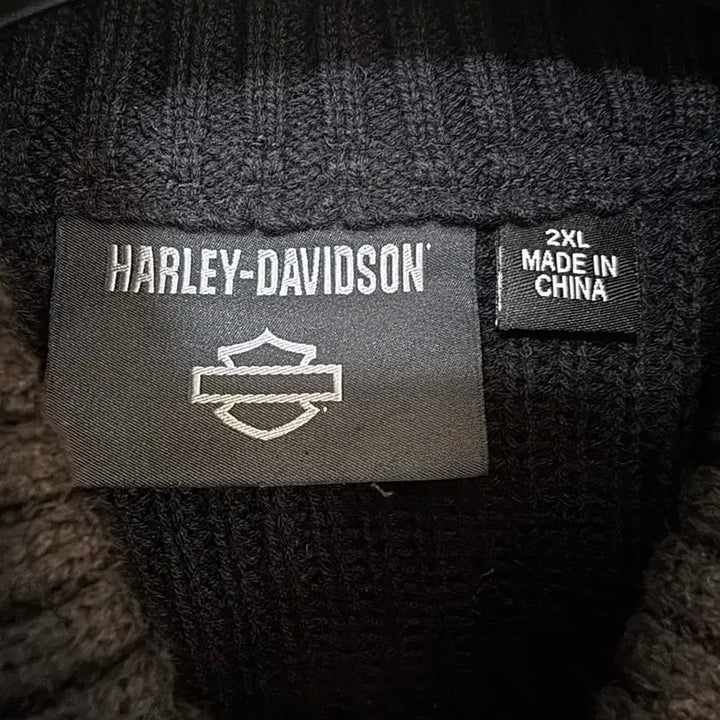 [BUNJANG] Harley Davidson Willie G Skull Wool Knit Zip-up Black / [2XL]할리데이비슨 윌리 G 스컬 울 니트집업 블랙