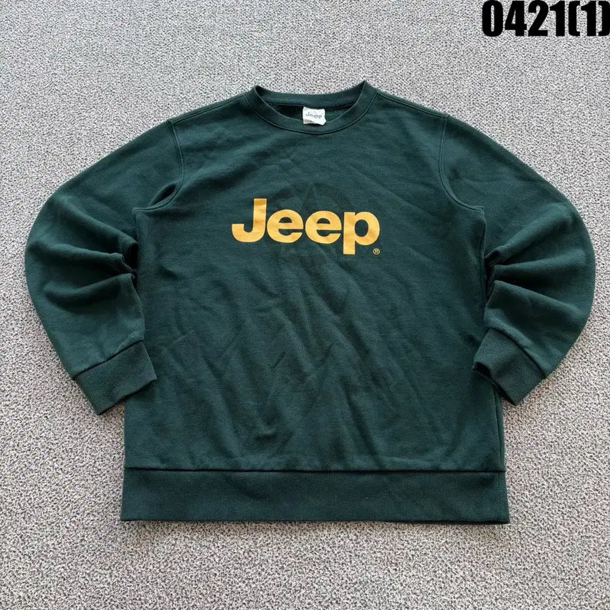[BUNJANG] Jeep Fleece Lined Sweatshirt Green L / Jeep 지프 기모 맨투맨 그린 L