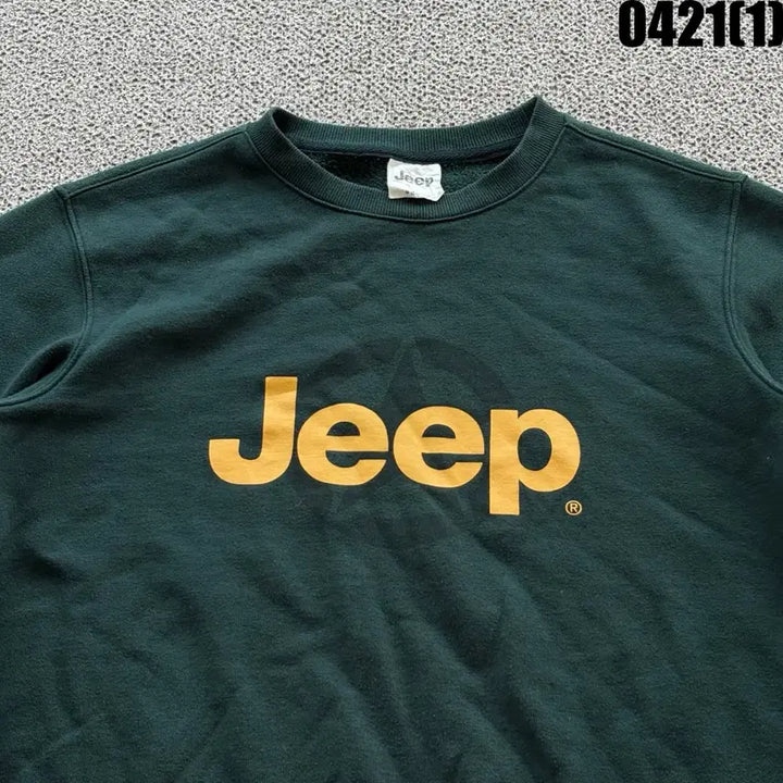 [BUNJANG] Jeep Fleece Lined Sweatshirt Green L / Jeep 지프 기모 맨투맨 그린 L
