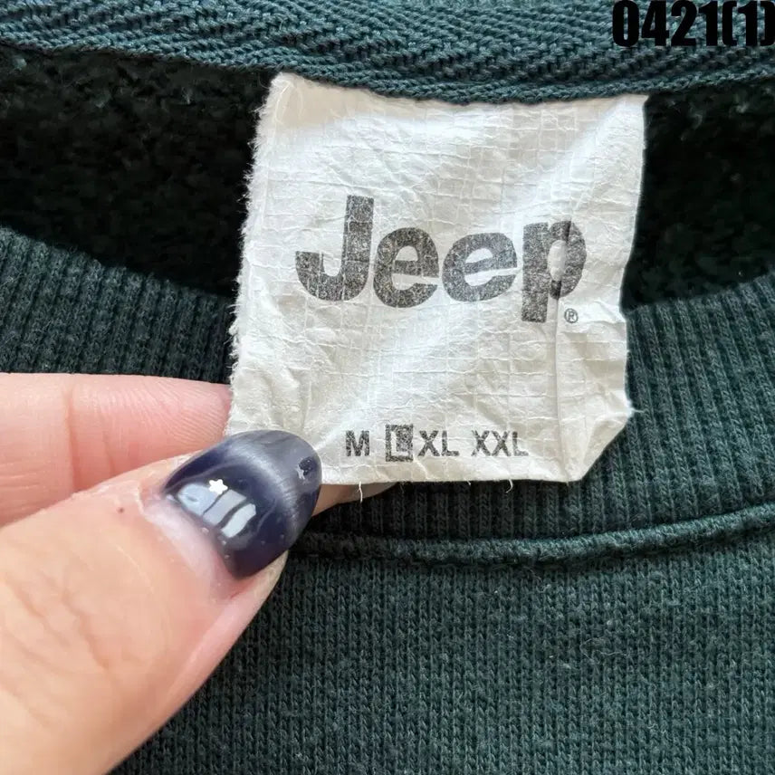 [BUNJANG] Jeep Fleece Lined Sweatshirt Green L / Jeep 지프 기모 맨투맨 그린 L