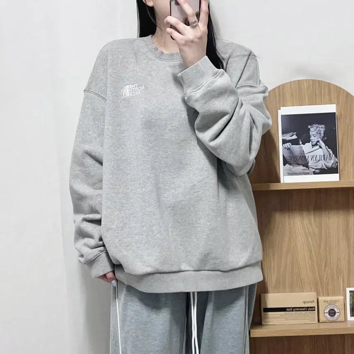 [BUNJANG] The North Face Gray Two Logo Sweatshirt (XL) / [정품] 노스페이스 그레이 투로고 맨투맨 [ XL ]