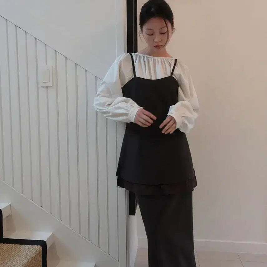 [BUNJANG] M.O.K Wool Bustier Blouse - Black / m.o.k 모크 울 뷔스티에 블라우스 블랙