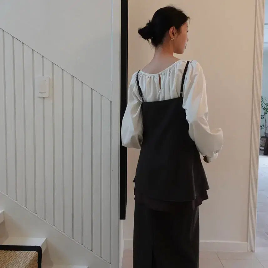 [BUNJANG] M.O.K Wool Bustier Blouse - Black / m.o.k 모크 울 뷔스티에 블라우스 블랙