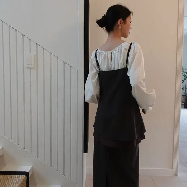 [BUNJANG] M.O.K Wool Bustier Blouse - Black / m.o.k 모크 울 뷔스티에 블라우스 블랙