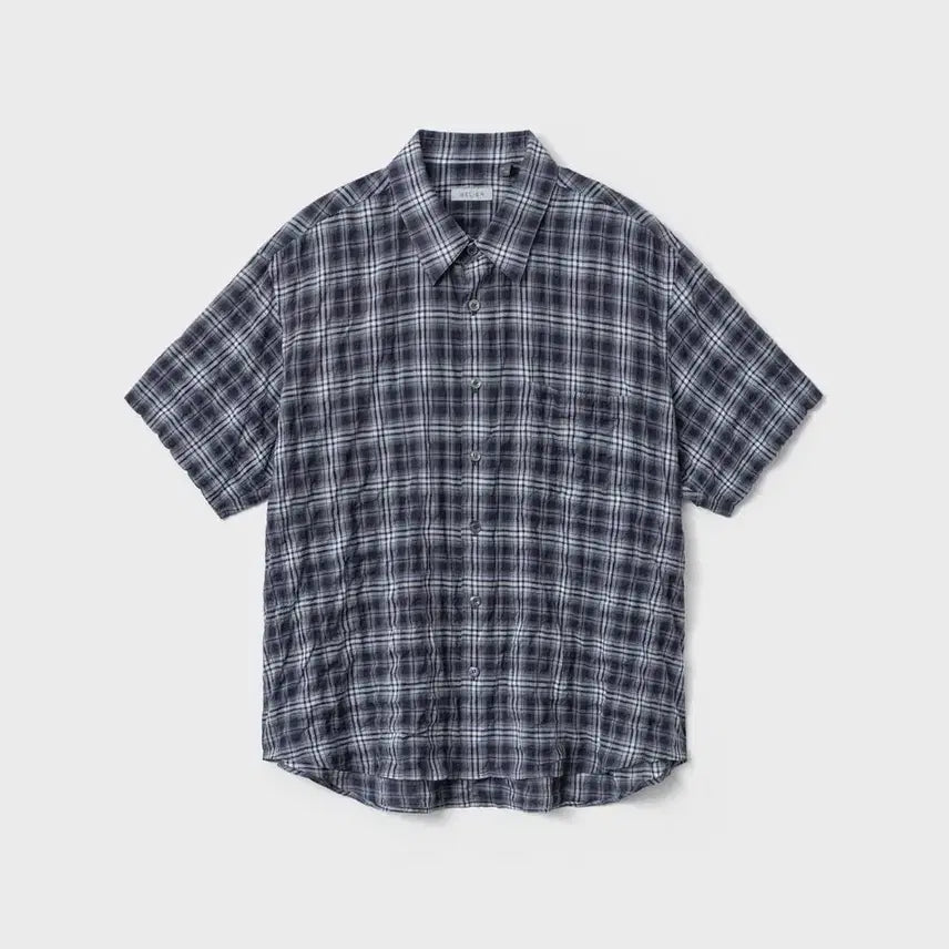 [SOLD OUT] (새상품) 벨리에 치코 숏 슬리브 셔츠 - 블루 윈도우 패인 4사이즈