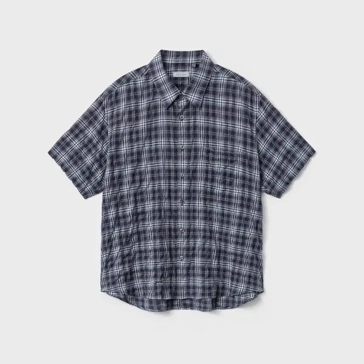[SOLD OUT] (새상품) 벨리에 치코 숏 슬리브 셔츠 - 블루 윈도우 패인 4사이즈