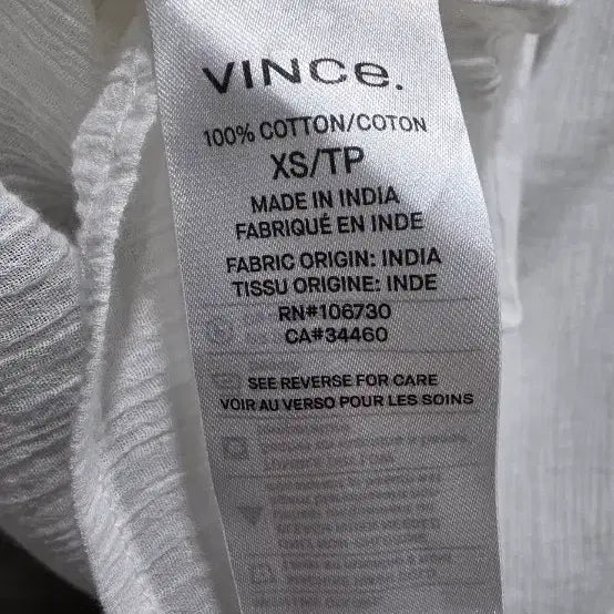 [SOLD OUT] VINCE 빈스 ,  버튼장식  벌룬 소매  블라우스