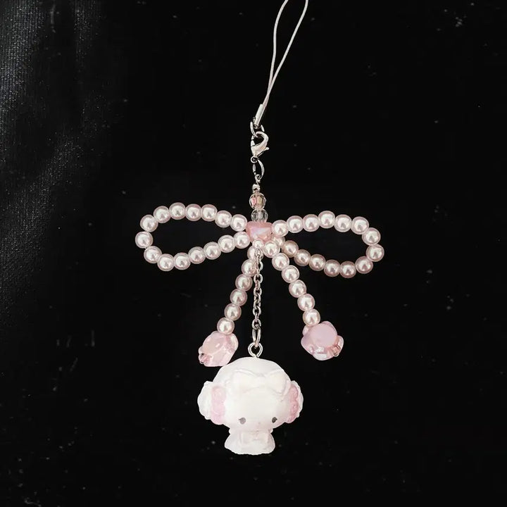 [BUNJANG] Sanrio White Frill Strap Corgi Keyring / 산리오 화이트프릴 스트랩 키링 코기뮹