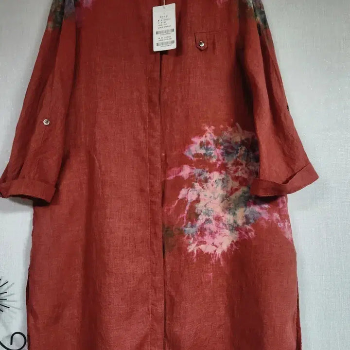 [BUNJANG] Linen Long Jacket (Size 77) / 새것)브랜드 린넨 롱자켓 천연염색77