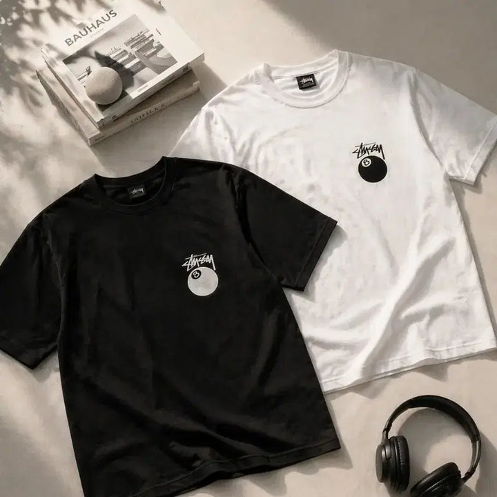 [BUNJANG] Stüssy 8-Ball Short Sleeve T-Shirt Black/White Unisex / 스투시 8볼 반팔 티셔츠 블랙/화이트 남녀공용