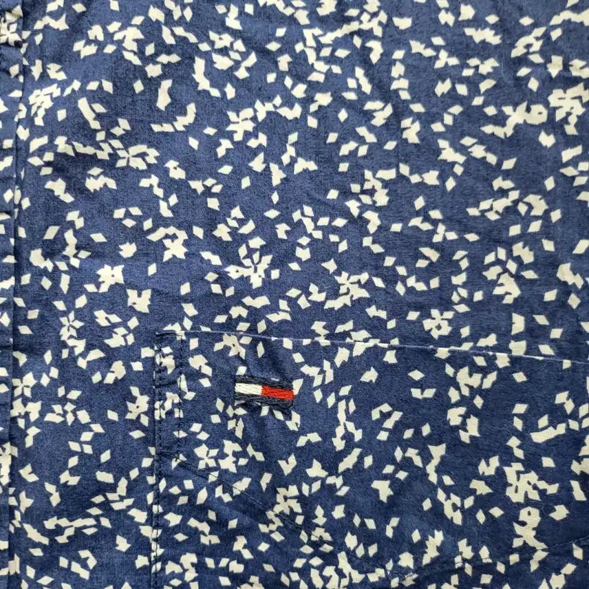 [BUNJANG] Tommy Hilfiger Blue Floral Short Sleeve Shirt XL / 타미힐피거 블루 플라워 반팔 셔츠xl