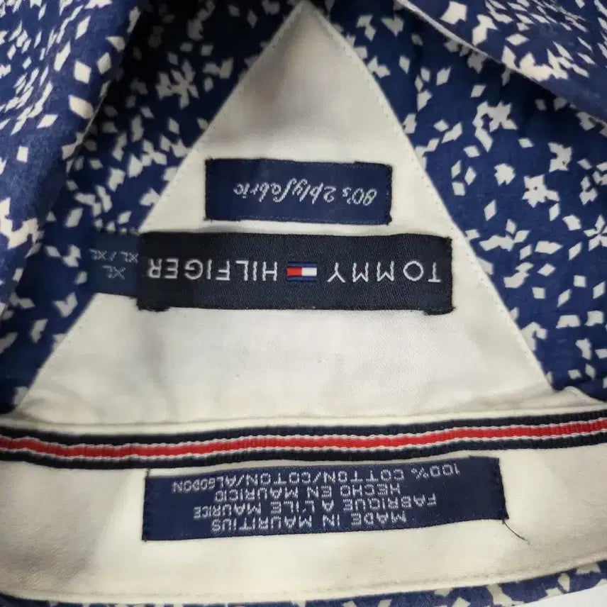 [BUNJANG] Tommy Hilfiger Blue Floral Short Sleeve Shirt XL / 타미힐피거 블루 플라워 반팔 셔츠xl