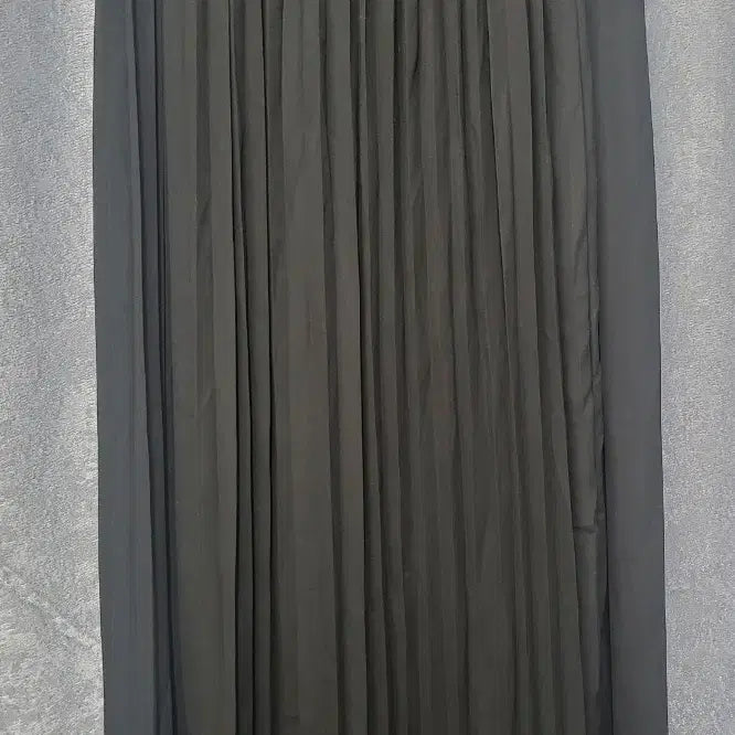 [BUNJANG] Black Wrap Pleated Long Skirt / 블랙 랩 플리츠 롱 스커트 / 뒷밴딩 프리사이즈