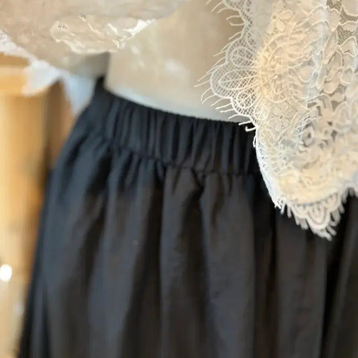 [BUNJANG] Black Volume Long Skirt / 블랙 롱 스커트