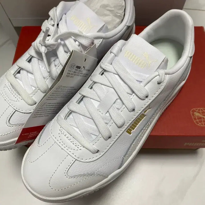 [BUNJANG] Puma Club 5v5 White Leather Sneakers 220mm / 푸마 클럽5v5 새상품 220mm