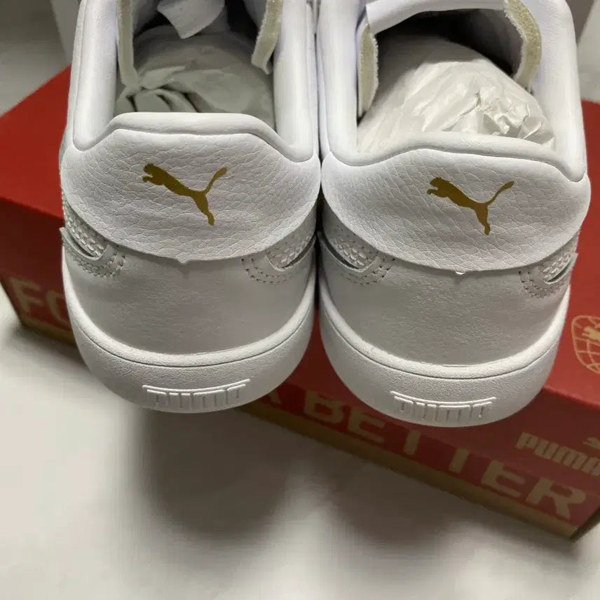 [BUNJANG] Puma Club 5v5 White Leather Sneakers 220mm / 푸마 클럽5v5 새상품 220mm