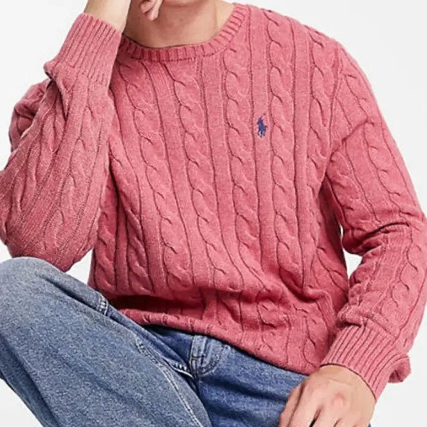 [BUNJANG] Polo Ralph Lauren Cable Knit Sweater / 폴로 랄프로렌 케이블 니트 핑크