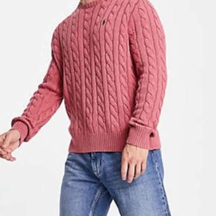 [BUNJANG] Polo Ralph Lauren Cable Knit Sweater / 폴로 랄프로렌 케이블 니트 핑크