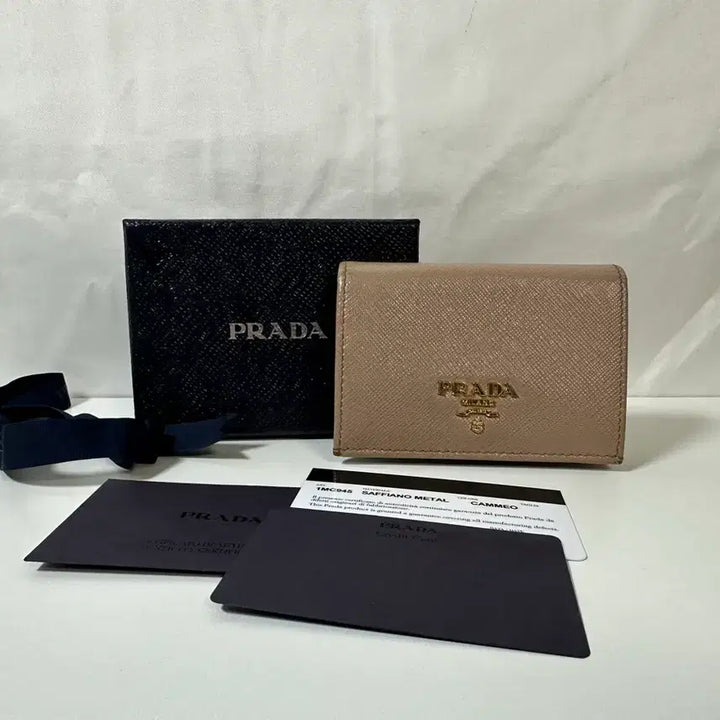 [BUNJANG] Prada Saffiano Business Card Holder Pink Beige / 프라다 사피아노 명함지갑 핑크베이지 (OS)