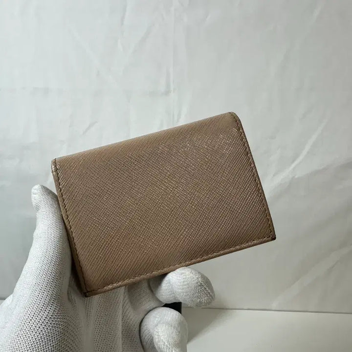 [BUNJANG] Prada Saffiano Business Card Holder Pink Beige / 프라다 사피아노 명함지갑 핑크베이지 (OS)