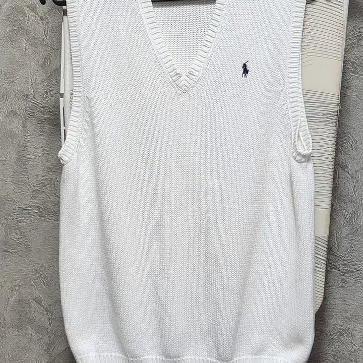 [BUNJANG] Polo Ralph Lauren White Knit Vest / 폴로 랄프로렌 화이트 니트 조끼