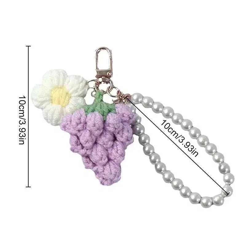 [SOLD OUT] 과일 인형 키링 포도 복숭아 가방고리 열쇠고리 핸드메이드 손뜨개 코바늘