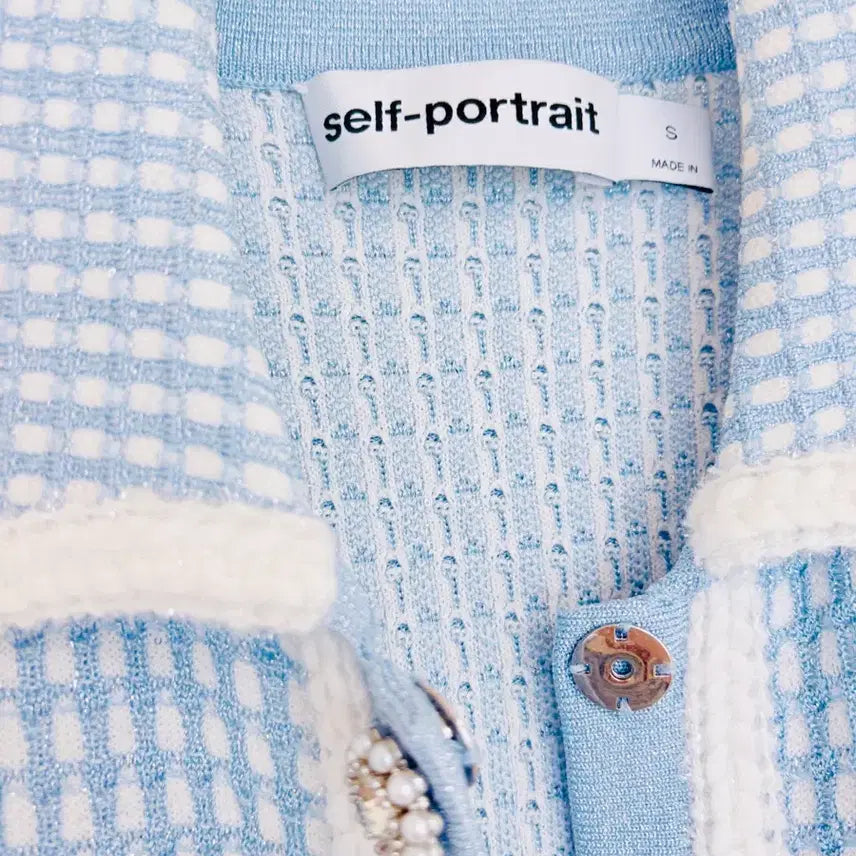 [BUNJANG] Self-Portrait Knitted Mini Dress / self-portrait 셀프포트레이트 블루 니트 미니 드레스
