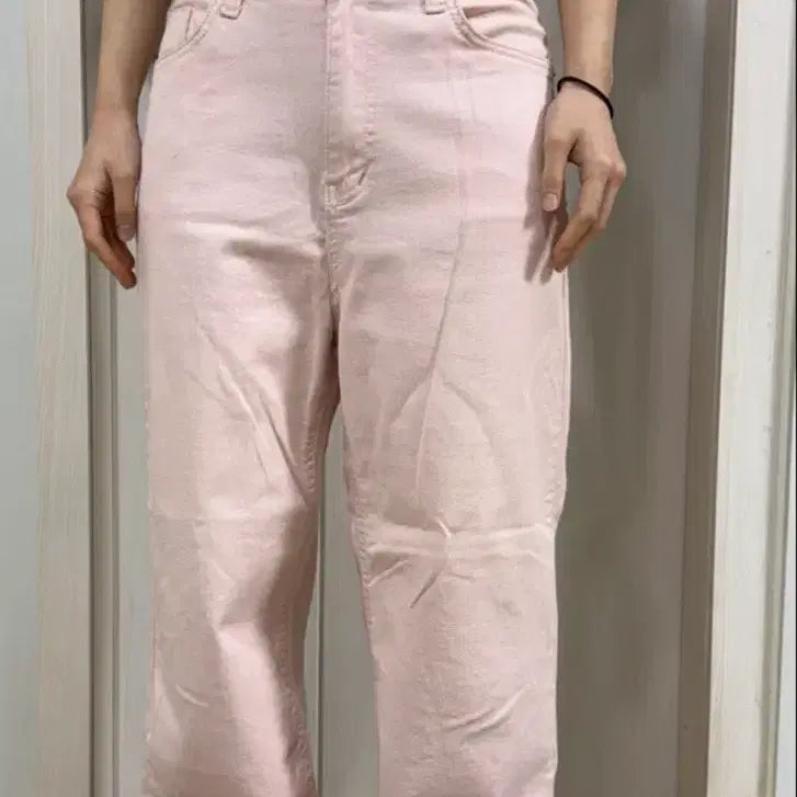 [BUNJANG] Mini Poe Strawberry Milk Pink Wide Pants M / 미니포에 제작 딸기우유 핑크 와이드 팬츠 M 교신가능