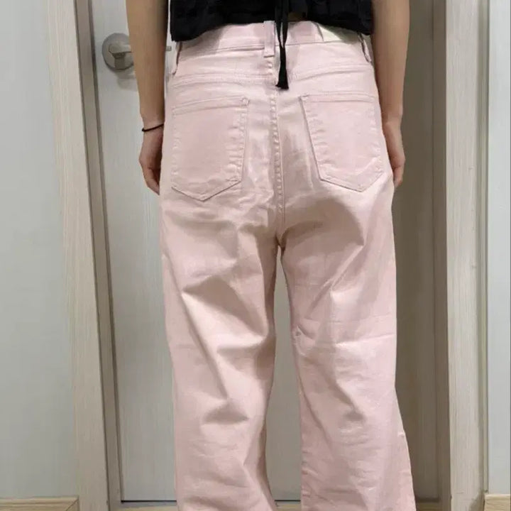 [BUNJANG] Mini Poe Strawberry Milk Pink Wide Pants M / 미니포에 제작 딸기우유 핑크 와이드 팬츠 M 교신가능