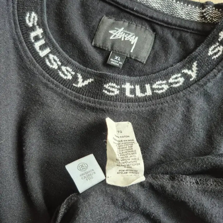 [BUNJANG] Stussy Black Neck Logo Long Sleeve XL / 스투시 블랙 넥 로고 롱슬리브 XL