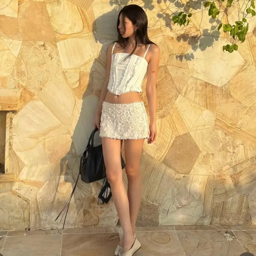[BUNJANG] Glowny Twinkle Mini Skirt Ivory / [미개봉] 글로니 트윙클 미니 스커트 아이보리 twinkle glowny