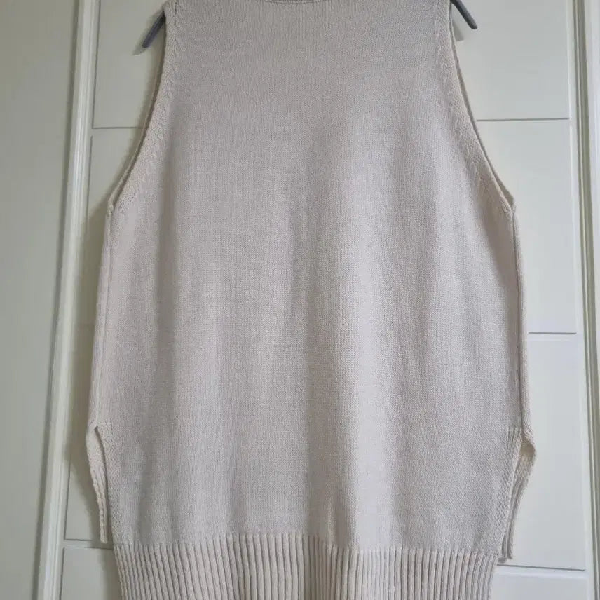 [BUNJANG] Beige Knit Vest &amp; Dot Long Dress Set / 니트조끼 도트 롱 원피스 세트