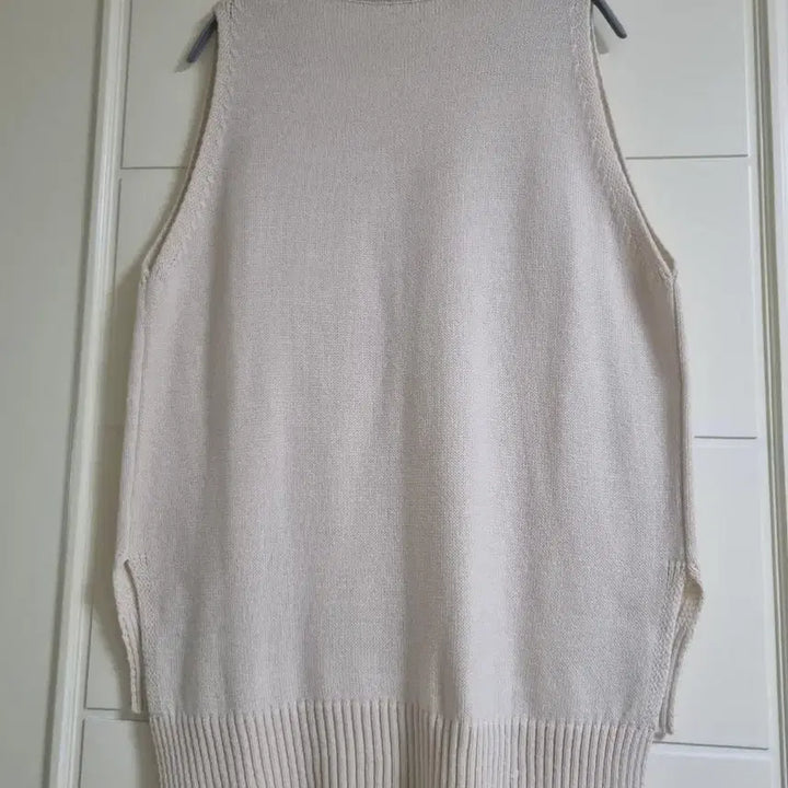 [BUNJANG] Beige Knit Vest &amp; Dot Long Dress Set / 니트조끼 도트 롱 원피스 세트