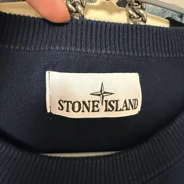 [BUNJANG] Stone Island Navy Knit Sweater / {A+/XXL} 25ss 스톤아일랜드 네이비 니트 백화점판