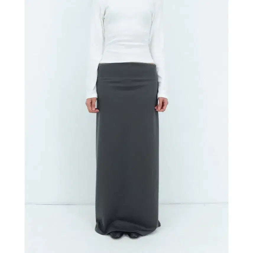 [BUNJANG] Maxi Jersey Long Skirt (Charcoal) / 져지 맥시 롱스커트 (차콜 컬러)