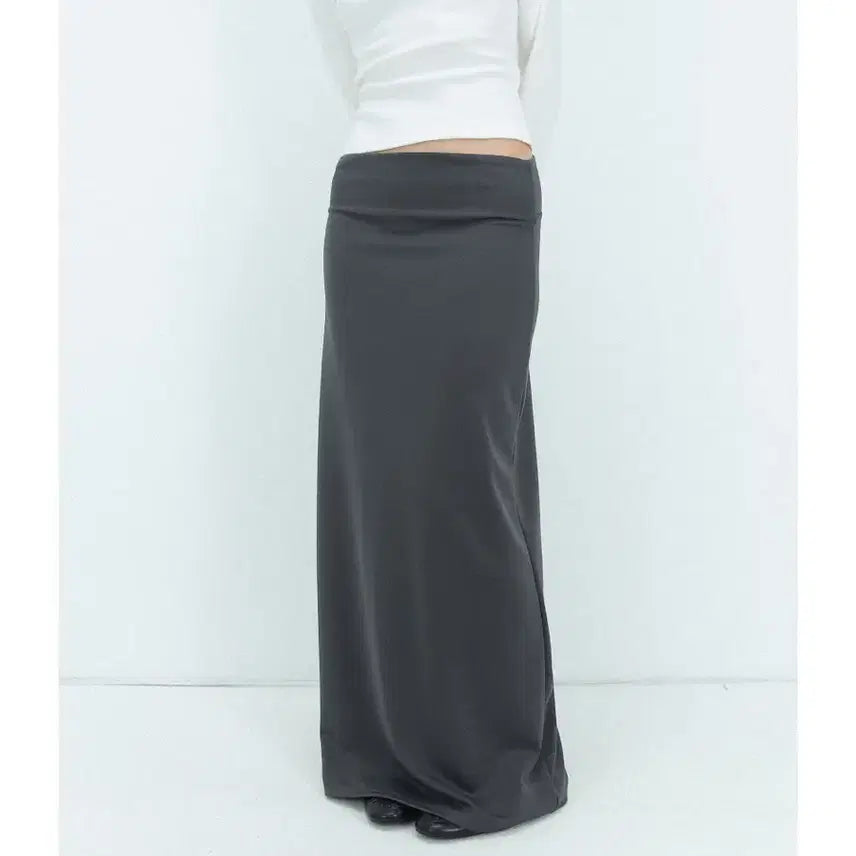 [BUNJANG] Maxi Jersey Long Skirt (Charcoal) / 져지 맥시 롱스커트 (차콜 컬러)