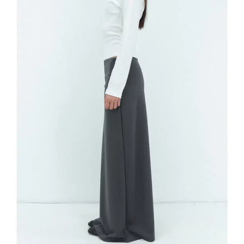 [BUNJANG] Maxi Jersey Long Skirt (Charcoal) / 져지 맥시 롱스커트 (차콜 컬러)