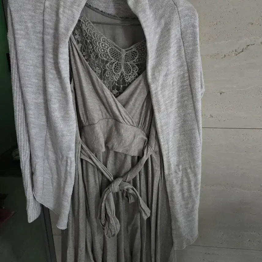 [BUNJANG] Sun Garden Gray Fairy Dress Set / 선가든 그레이 페어리 원피스셋