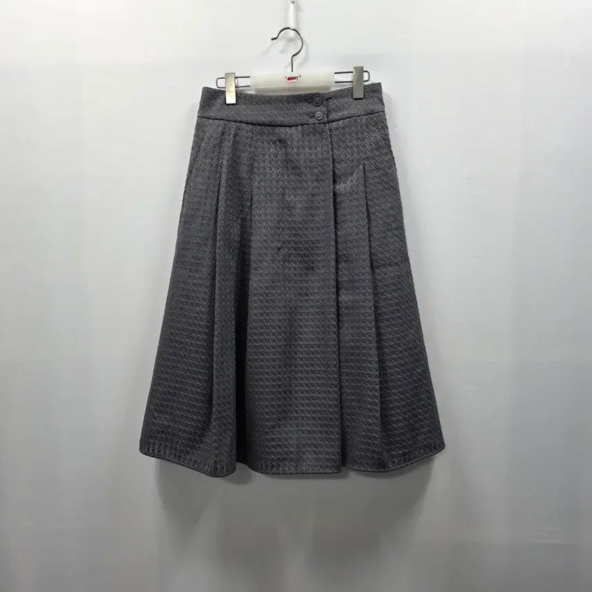[BUNJANG] Karl Lagerfeld Grey Flared Midi Skirt / 1139 칼라거펠드 KARL LAGERFELD 그레이 플레어 미디 스커트